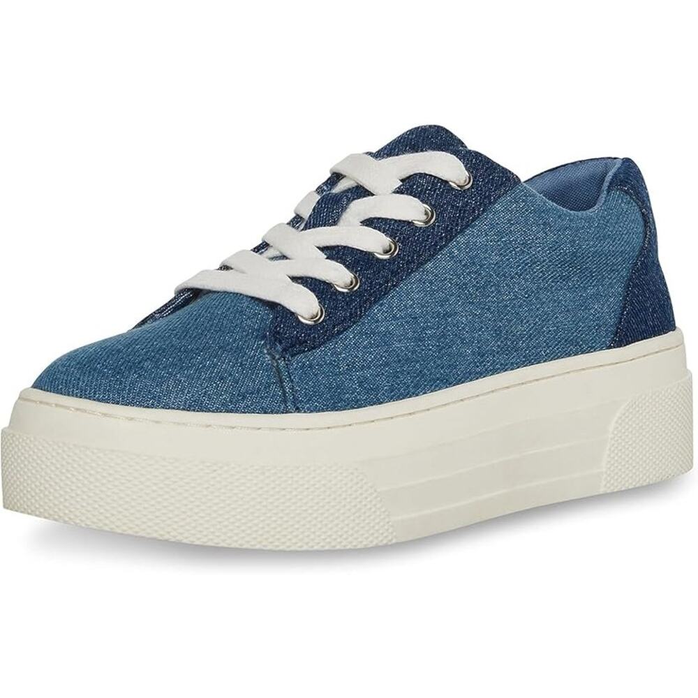 Steve Madden Big Girls' Studio Platform Lace Up Denim Sneakers Size 5 NWT